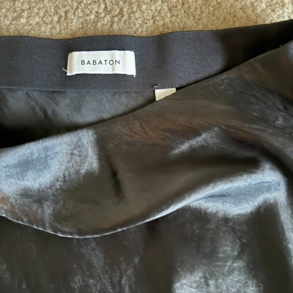 Aritzia Babaton Slip Satin Mini Skirt Black – Size 8 - Picture 5 of 5